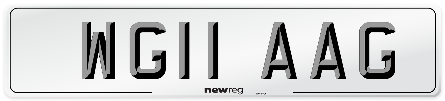 WG11 AAG Number Plate from New Reg